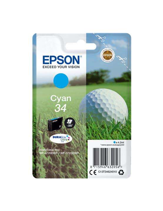 Epson T3462 (34) Cyan Cartucho de Tinta Original - C13T34624010