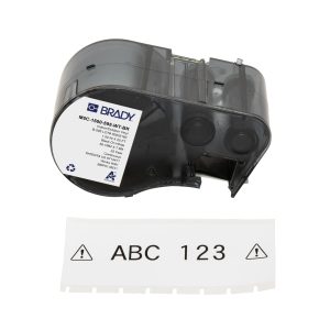 Brady M5C-1500-595-WT-BK Cinta de Etiquetas Original Vinilo - Texto Negro sobre Fondo Blanco - Ancho 38,10mm x 7,62m