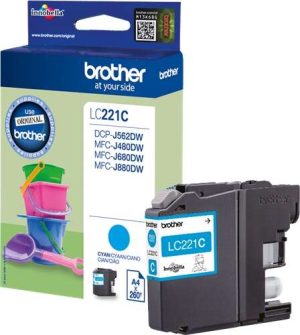 Brother LC221 Cyan Cartucho de Tinta Original - LC221CBP