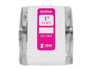 Brother CZ1004 Rollo de Etiquetas Originales de Tamaño Personalizado - Ancho 25mm x 5 metros - Zero Ink