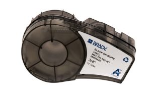 Brady M21-750-595-WT Cinta de Etiquetas Original Vinilo - Texto Negro sobre Fondo Blanco - Ancho 19,05mm x 6,4m