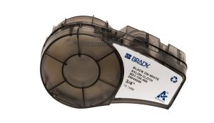 Brady M21-750-499 Cinta de Etiquetas Original de Nylon - Texto Negro sobre Fondo Blanco - Ancho 19,05mm x 4,88m